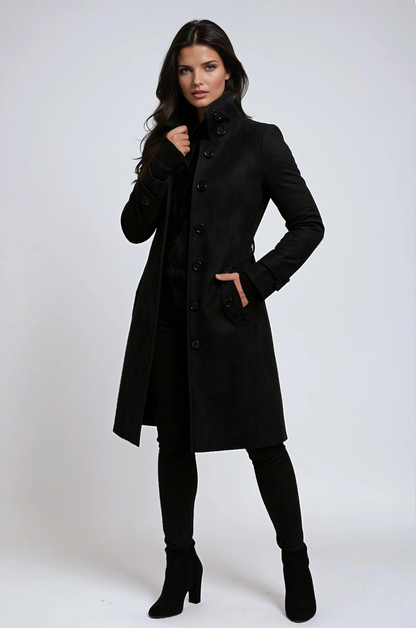 Abrigo Trench Mujer Invierno Cuello Alto Aislante - Vestiria