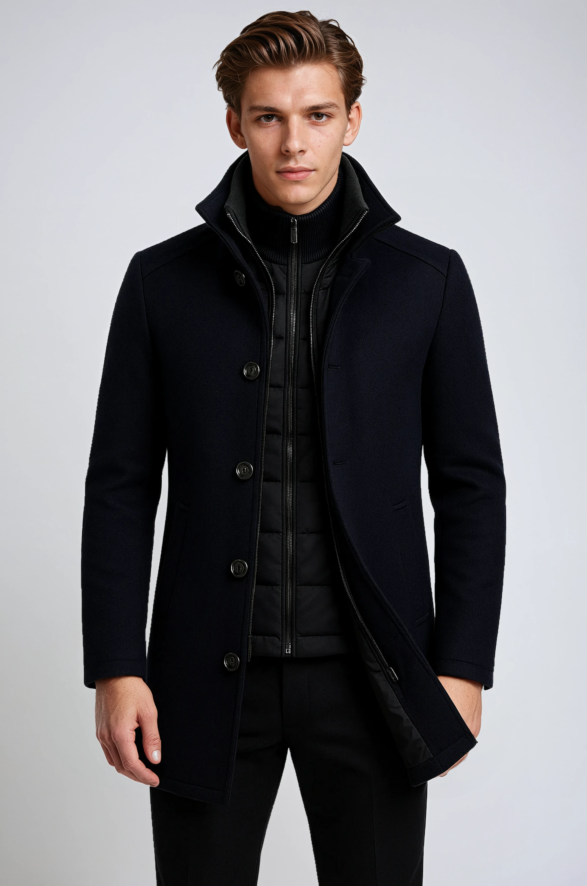 Chaqueta Invierno Hombre Cuello Alto Abierto - Vestiria