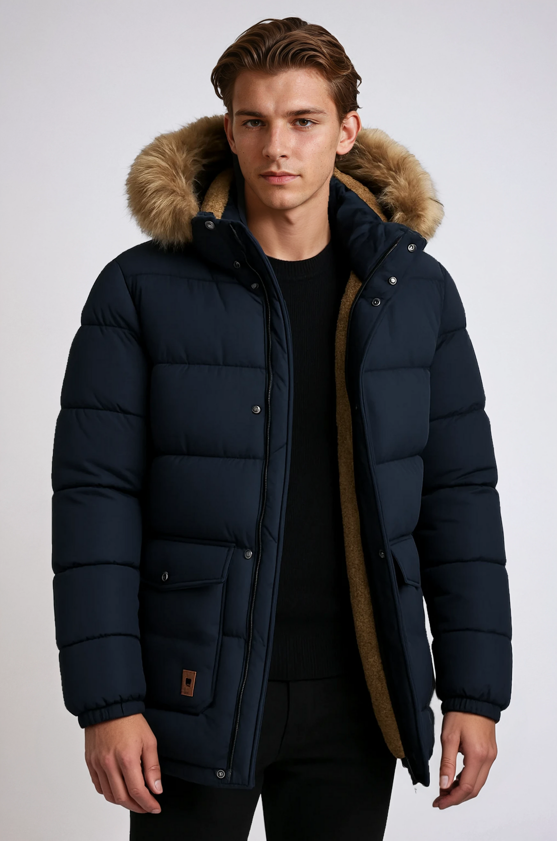 Chaqueta Invierno Hombre Abrigo Peluche Cálido - Vestiria