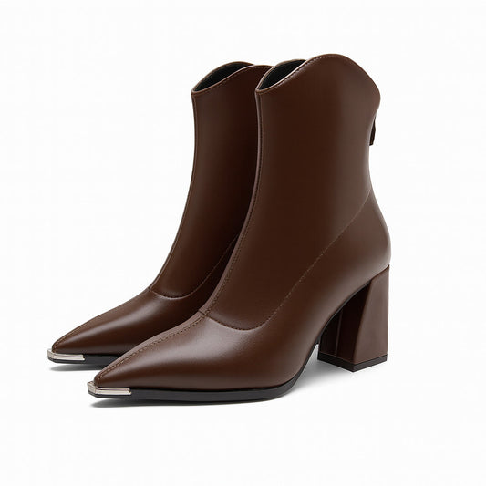 Botines Mujer Tacón Bloque Primavera Elegantes - Vestiria
