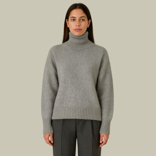 Jersey Lana Merino Cuello Alto Mujer - Vestiria