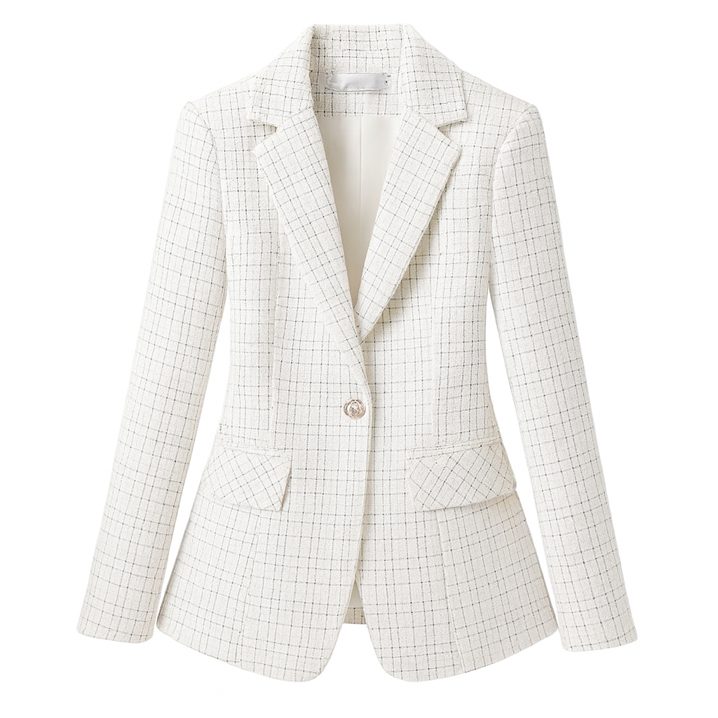 Chaqueta Mujer Estilo Cuadriculado Elegante - Vestiria