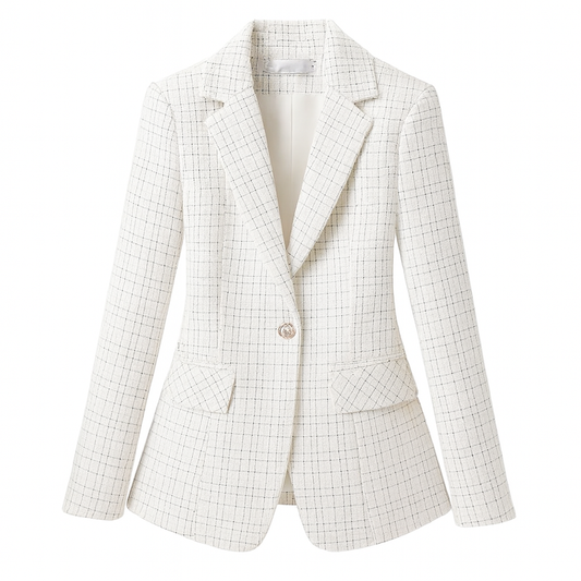 Chaqueta Mujer Estilo Cuadriculado Elegante - Vestiria