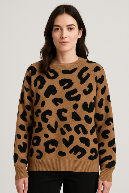 Jerséis mujer estampado leopardo cálido - Vestiria