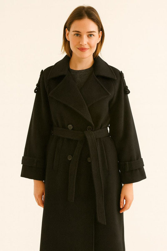 Chaquetón de lana cálido mujer largo mediano - Vestiria