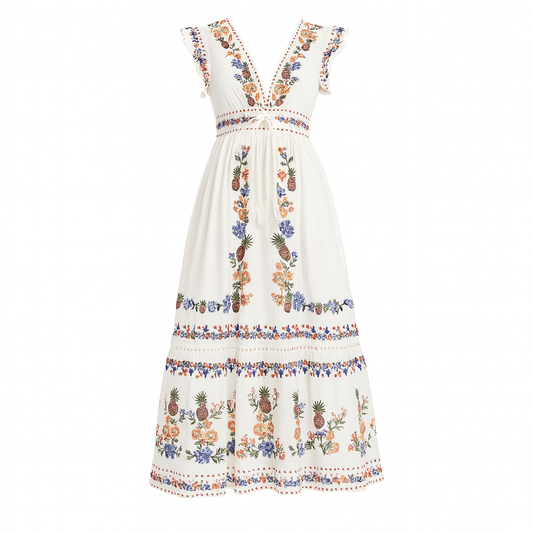 Vestido largo floral hippie mujer - Vestiria