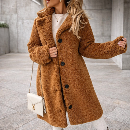 Chaqueta Felpa Mujer Cuello Redondo Clásica