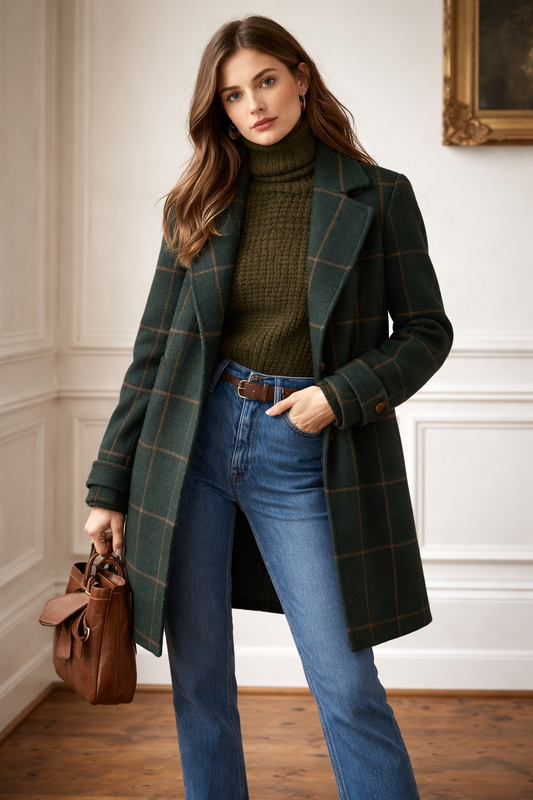 Chaquetón Mujer Cuadros Grande Clásico - Vestiria