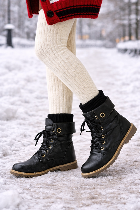 Botas Mujer Tobillo Cordones Estilo Urbano - Vestiria