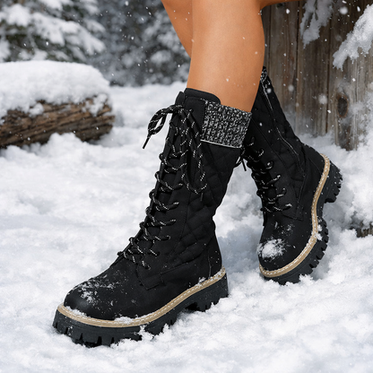 Botas Mujer Cuero Cordones Suela Gruesa