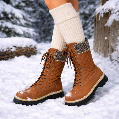 Botas Mujer Cuero Cordones Suela Gruesa - Vestiria