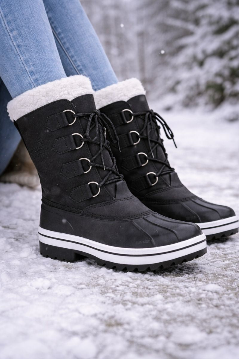 Botas Nieve Mujer Impermeables Cordones Altas - Vestiria