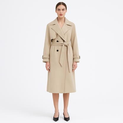 Abrigo Trench Elegante Mujer Clásico - Vestiria