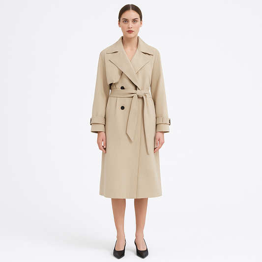 Abrigo Trench Elegante Mujer Clásico - Vestiria