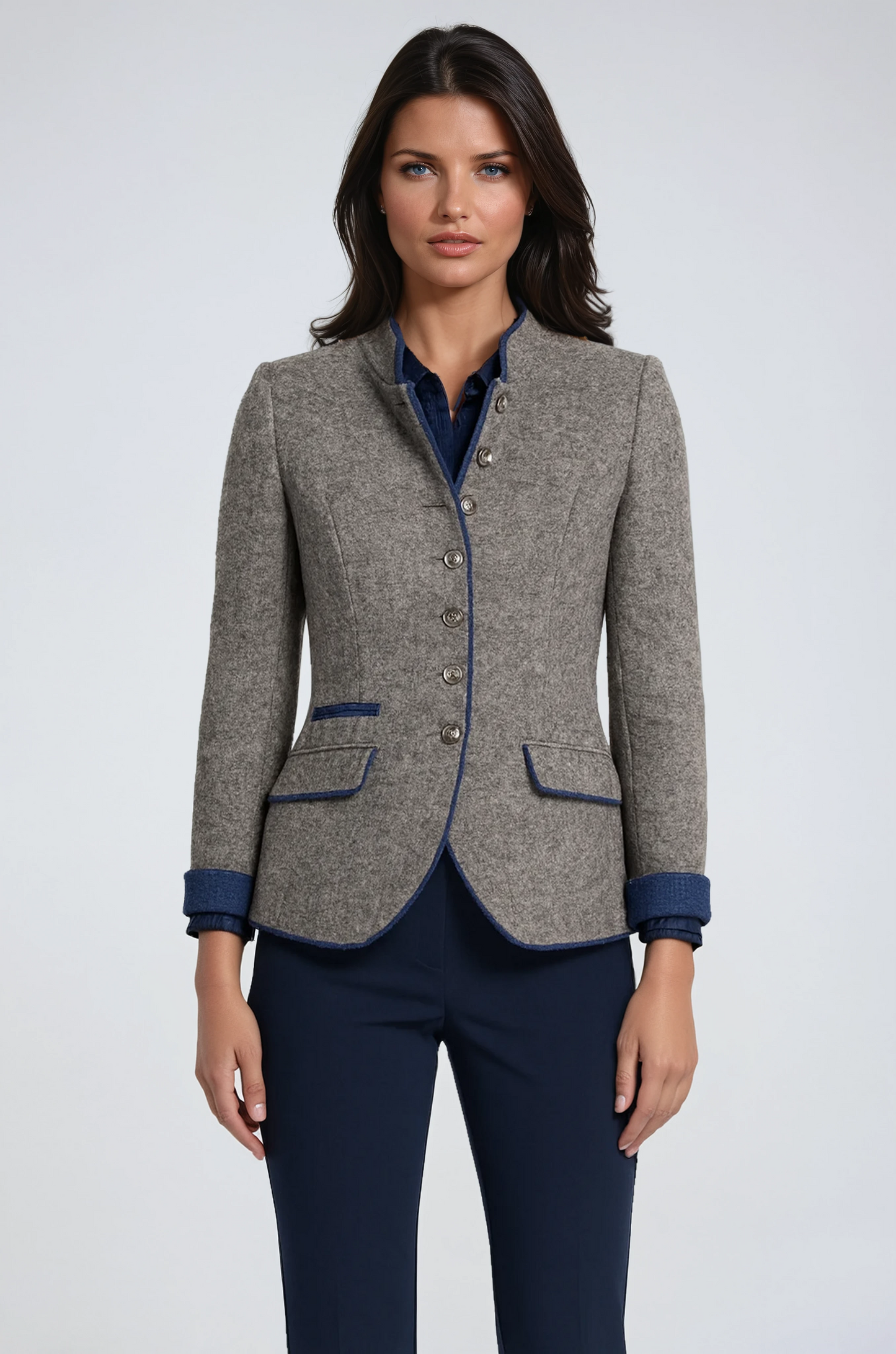 Chaquetón Mujer Cuello Alto Elegante - Vestiria
