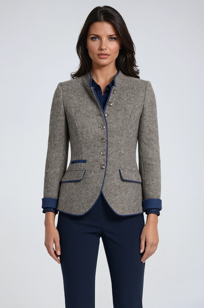 Chaquetón Mujer Cuello Alto Elegante - Vestiria