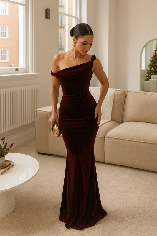 Vestido Mujer Terciopelo Lujoso Doren - Vestiria