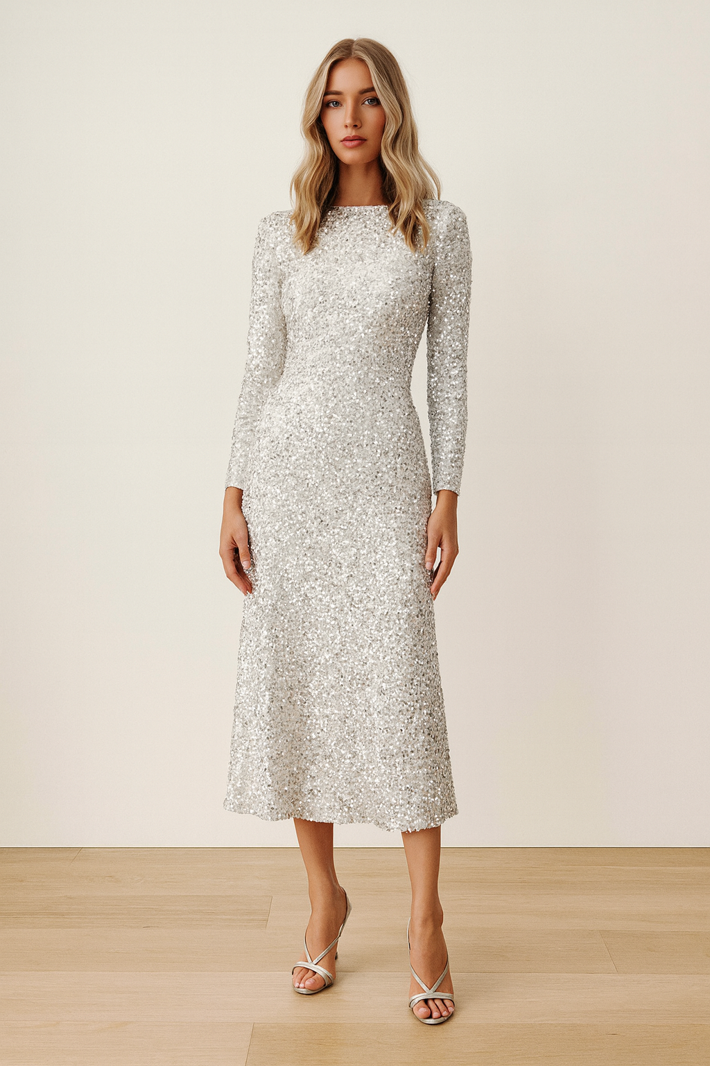 Vestido de gala con lentejuelas brillantes - Vestiria