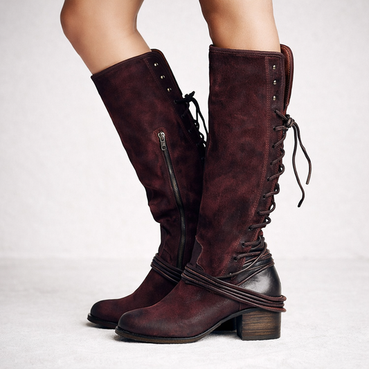Botas Mujer Tacón Alto Cordón - Vestiria