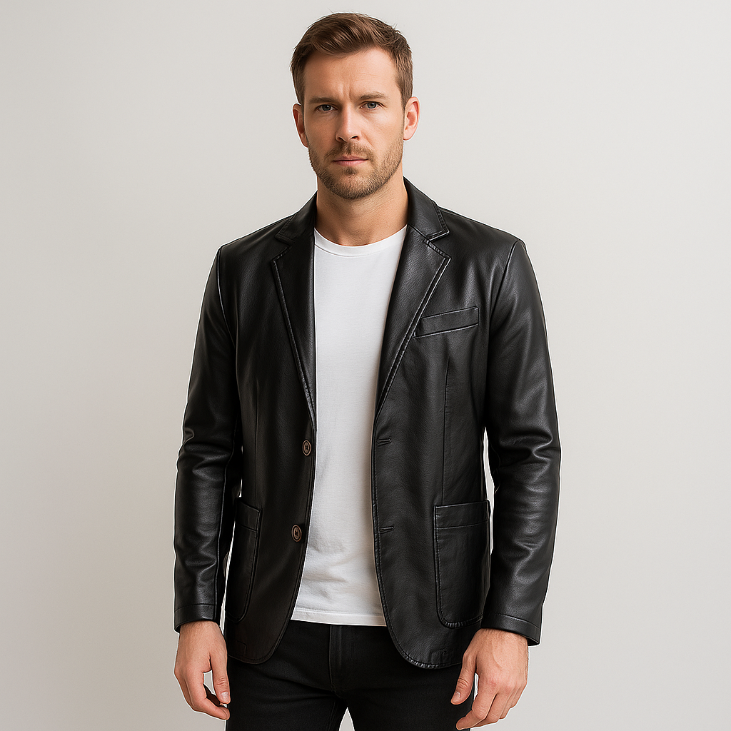 Chaqueta Hombre Cuero Sintético Elegante - Vestiria