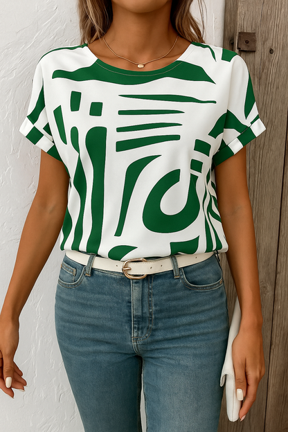 Camiseta mujer cuello redondo elegante