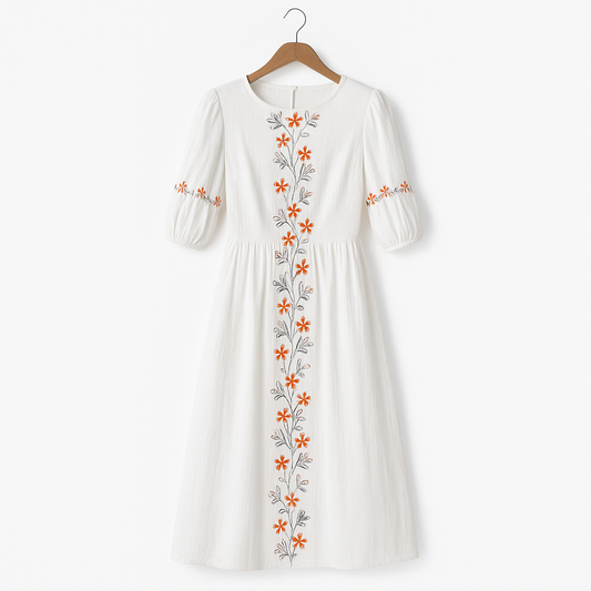 Vestido Mujer Algodón Manga Larga - Vestiria