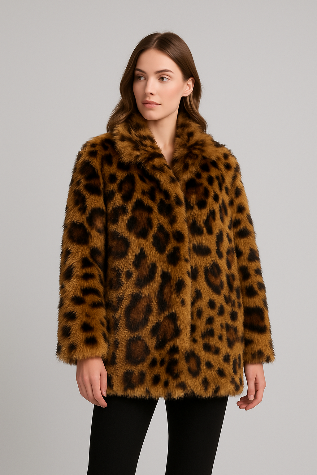 Chaquetón Mujer Peludo Estampado Invierno - Vestiria