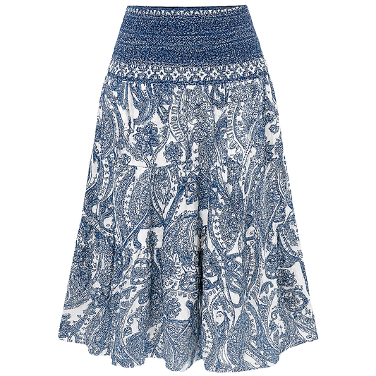 Falda larga mujer estampada cómoda elástica boho - Vestiria