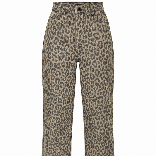 Pantalón Mujer Estampado Leopardo Corte Clásico - Vestiria