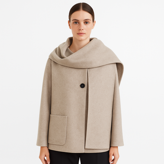 Chaquetón Mujer Elegante Cuello Alto - Nèora - Vestiria