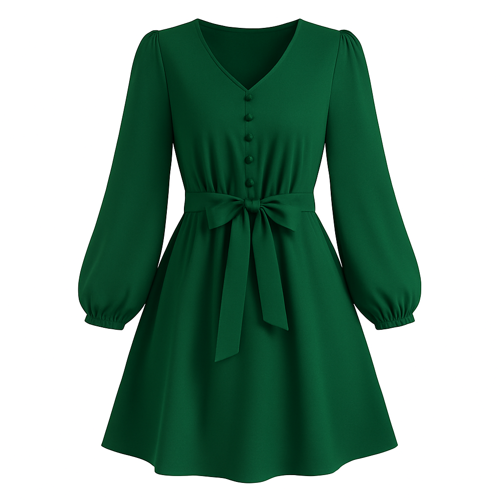 Vestido Lazo Cintura Fiesta Mujer - Vestiria