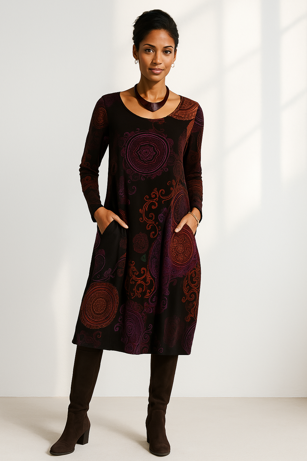 Vestido Boho Chic Estampado Floral Largo - Vestiria