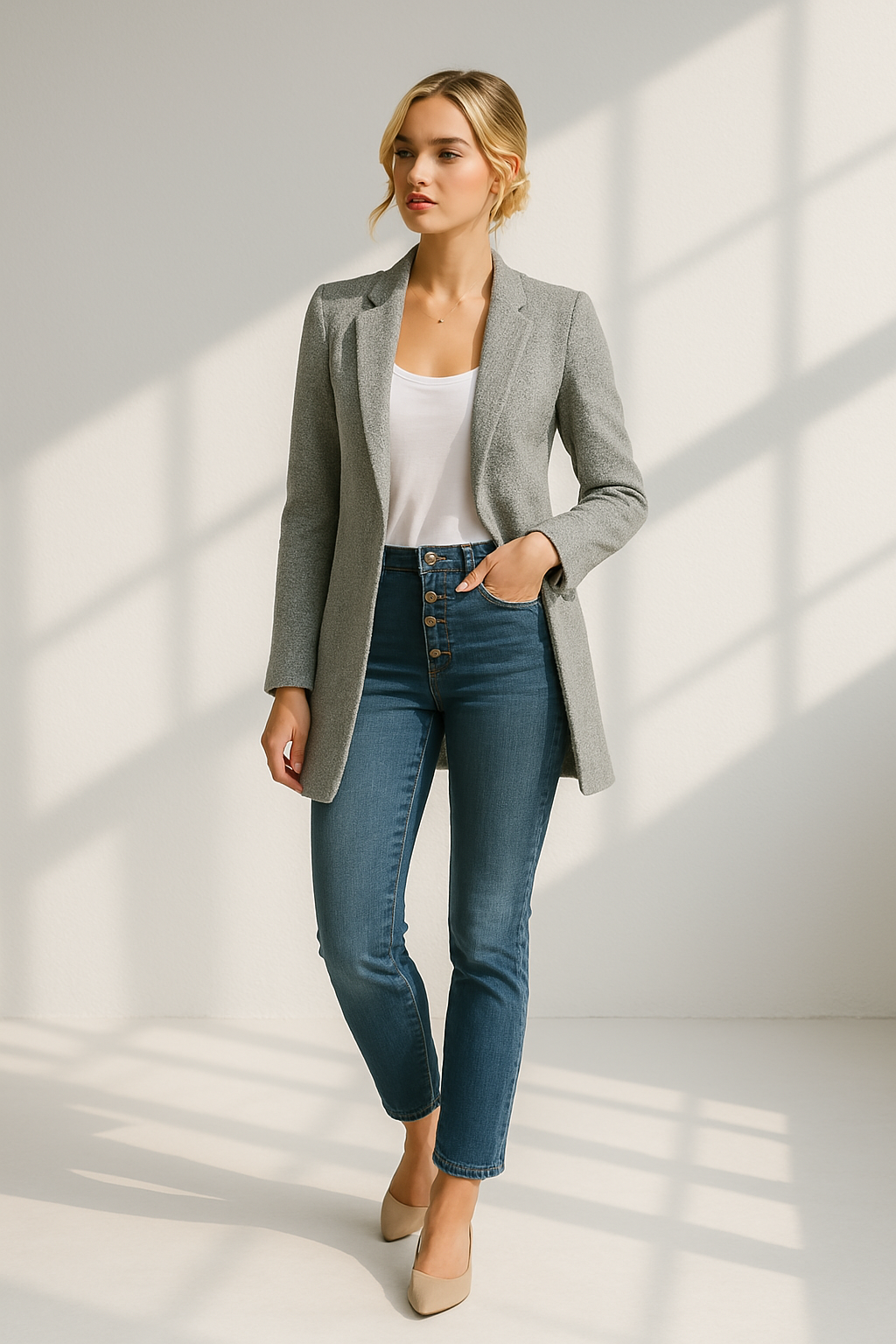 Chaqueta de punto ligero abierto mujer - Vestiria