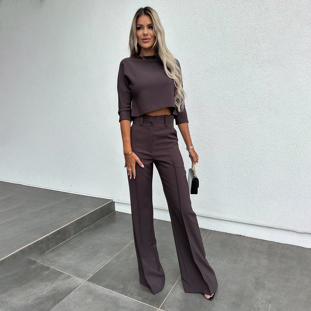 Conjunto de Dos Piezas Feminino Elegante