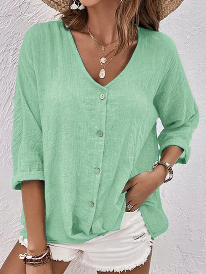 Blusa ligera manga corta con botones
