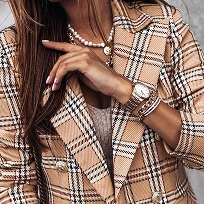 Chaquetas Cuadriculadas Reversibles Mujer