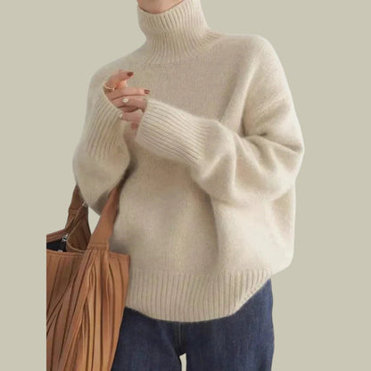 Jersey Lana Merino Cuello Alto Mujer