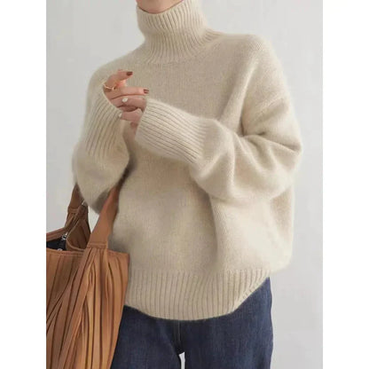 Jerséis Cuello Alto Femeninos Elegantes - Vestiria