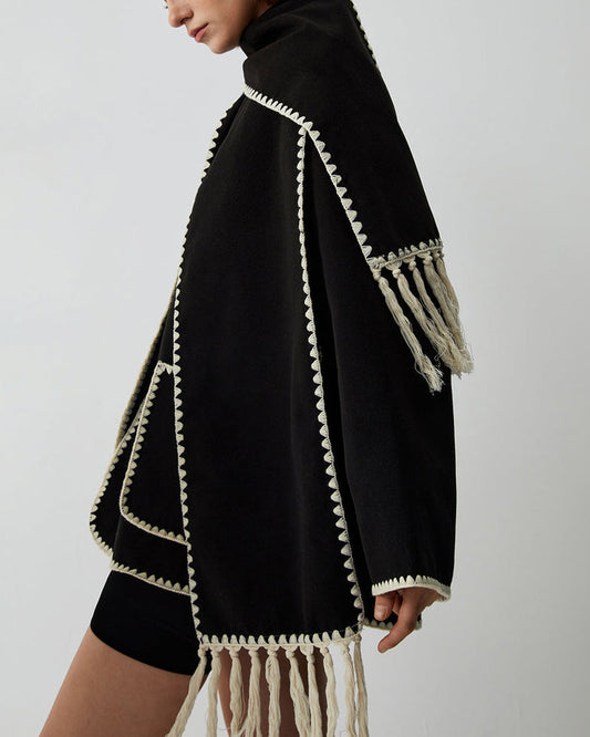 Abrigo Oversize con Cuello de Piel - Vestiria
