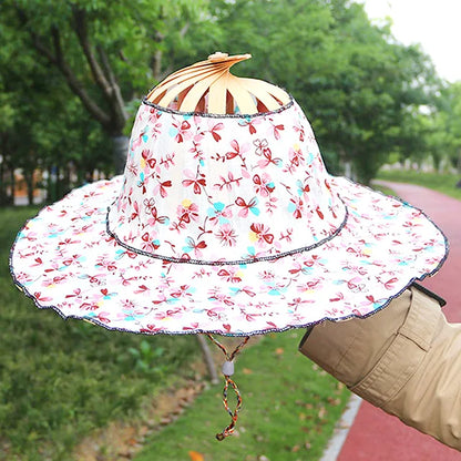 Sombrero de Seda Bambú Plegable para Mujer