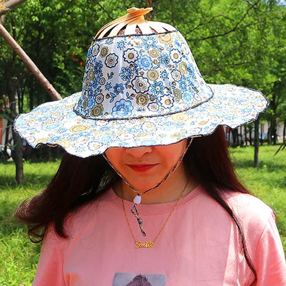 Sombrero de Seda Bambú Plegable para Mujer