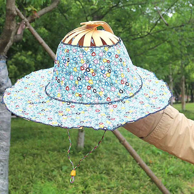 Sombrero de Seda Bambú Plegable para Mujer
