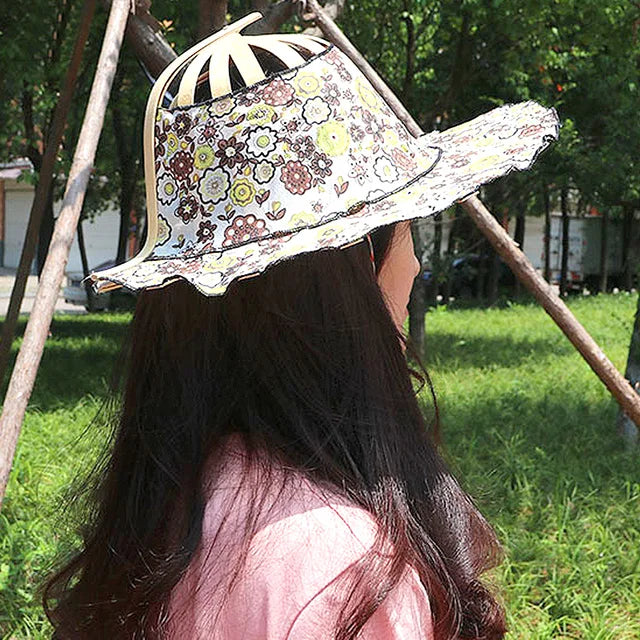 Sombrero de Seda Bambú Plegable para Mujer