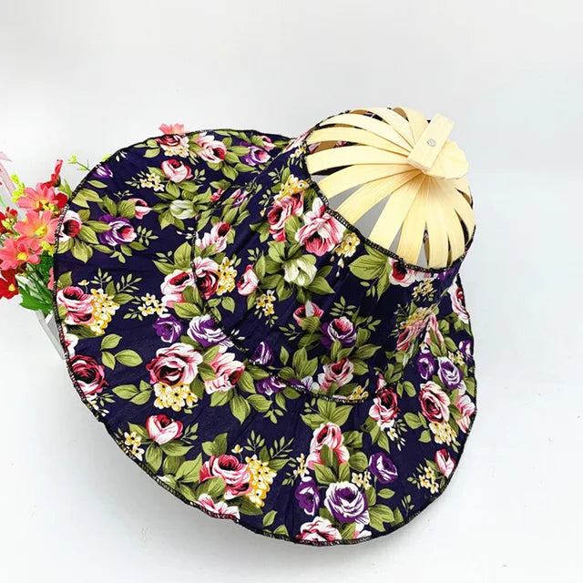 Sombrero de Seda Bambú Plegable para Mujer