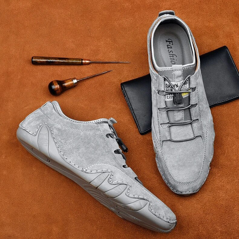 Zapatos Mocasines de Cuero Hombres Cómodos