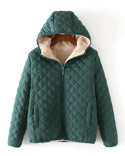 Chaqueta Invierno Acolchada Mujer Capucha Cremallera