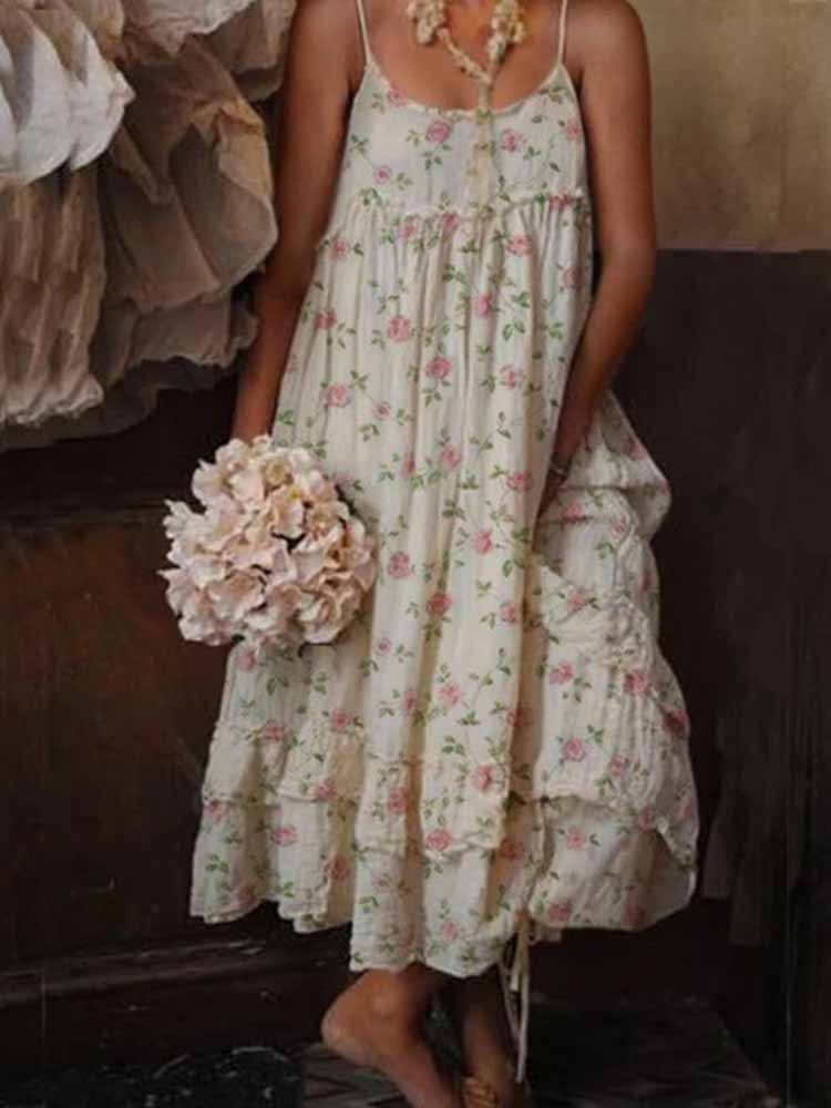 Vestido Midi Floral Para Mujer Verano - Vestiria