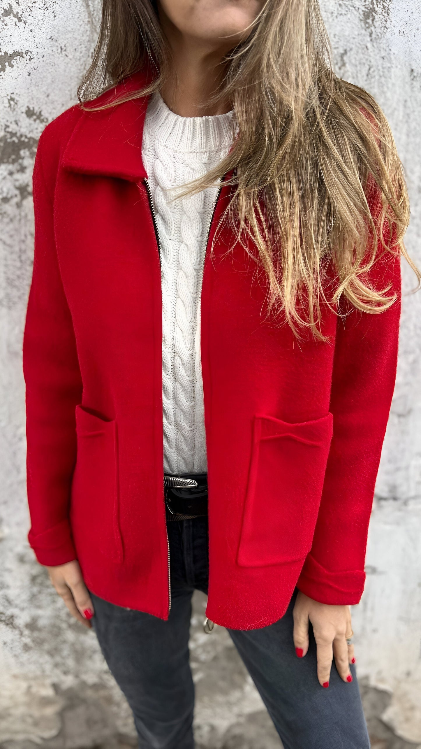 Chaqueta Mujer Cremallera Bolsillos Elegante