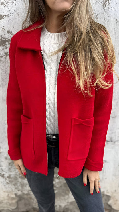 Chaqueta Mujer Cremallera Bolsillos Elegante
