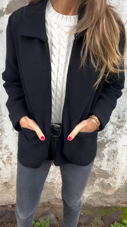 Chaqueta Mujer Cremallera Bolsillos Elegante